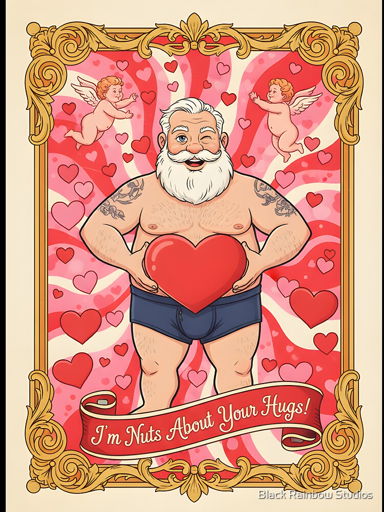 Nuts About Your Hugs! ? A Whimsical Valentine with Cherubs, Hearts, and a Bearded Gentleman ? by Black Rainbow Studios
