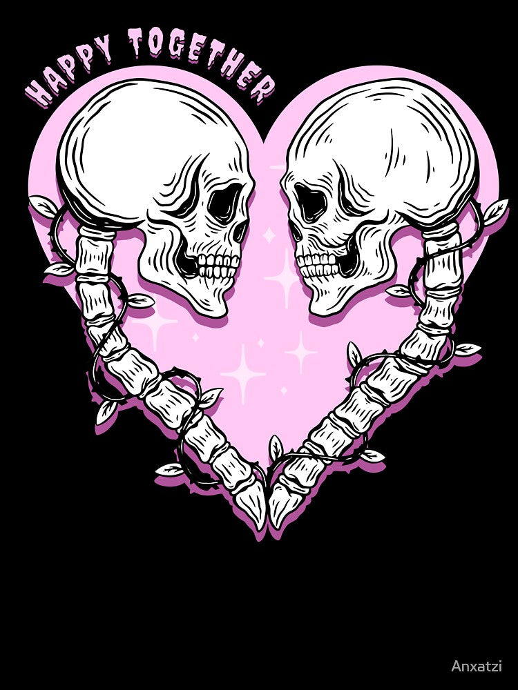 Happy together- Creepy cute skeleton couple by Anxatzi