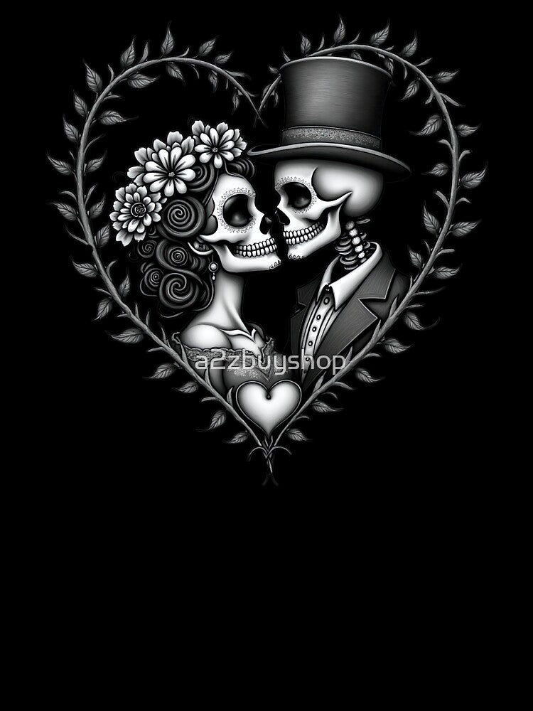 sugar skull love couple by a2zbuyshop