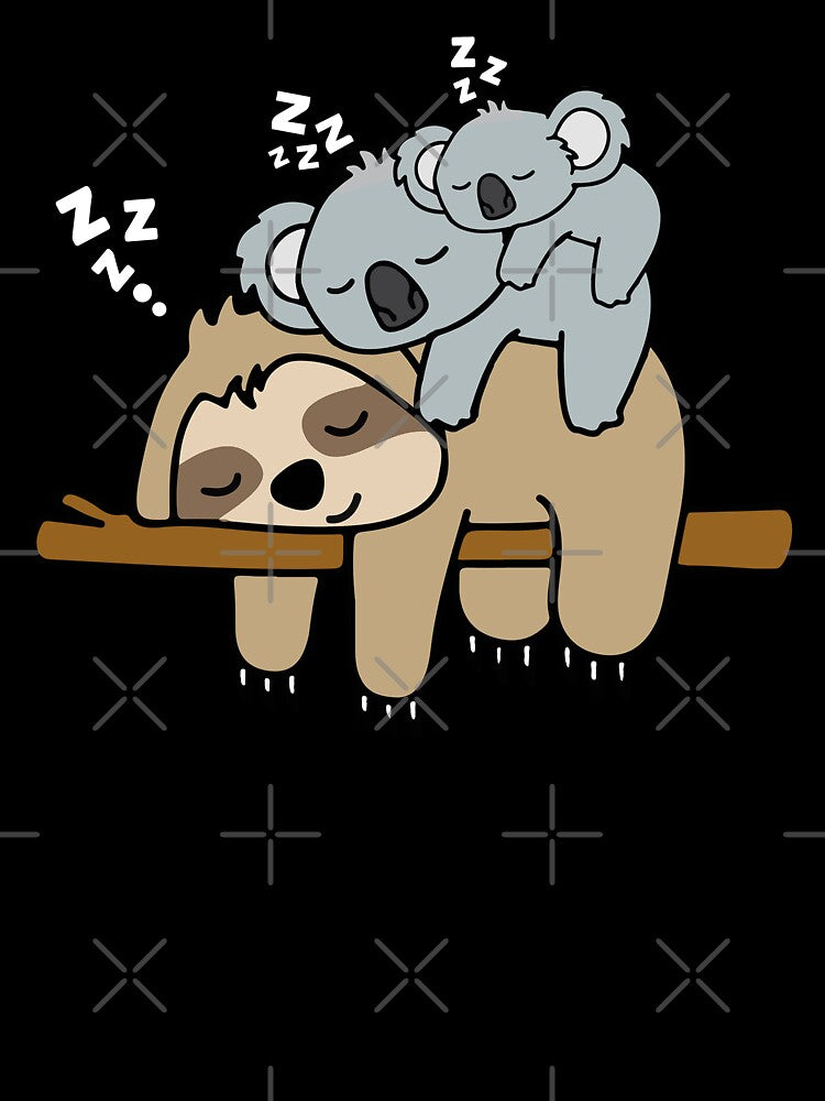 Cute Lazy Sloth With Baby Koala Mama Bear Sleeping Napping Gift by cxytees