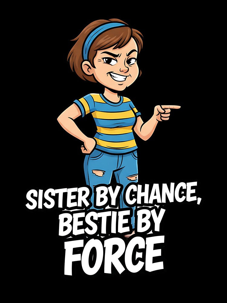 Sister by Chance Bestie by Force Funny Sister Shirt by Muzgle