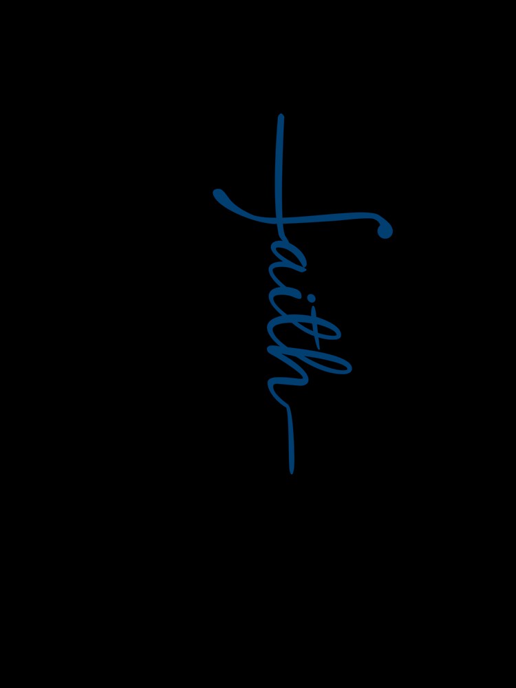 Faith cross-Blue  cross sticker by Faithandpattern