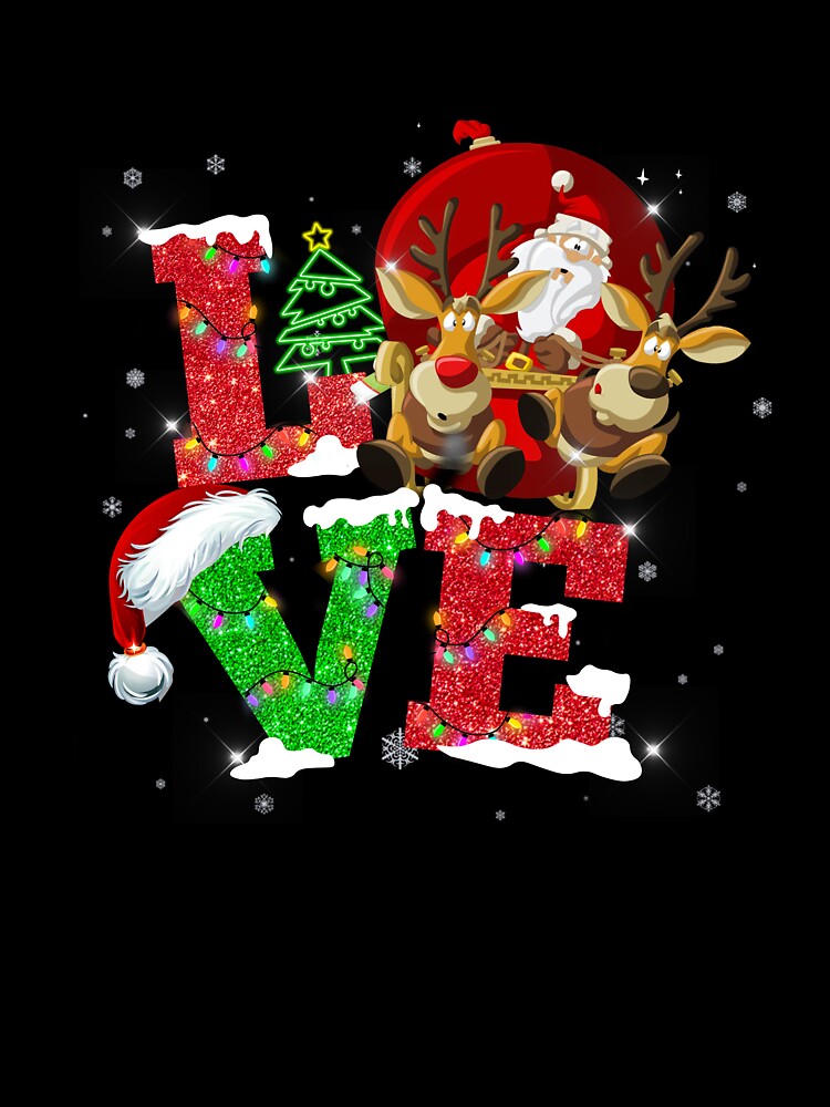 Christmas Is The Season Of Love With Santa and Reindeer by UnknownArtistt