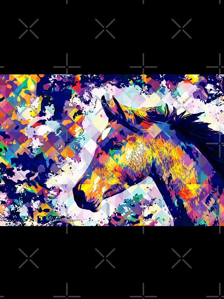 Portrait of a thoroughbred horse - colorful pop art effect by NickoPrints