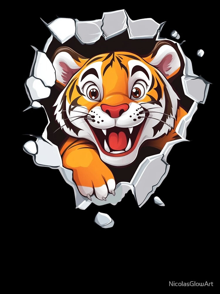 Cute Happy Tiger by NicolasGlowArt