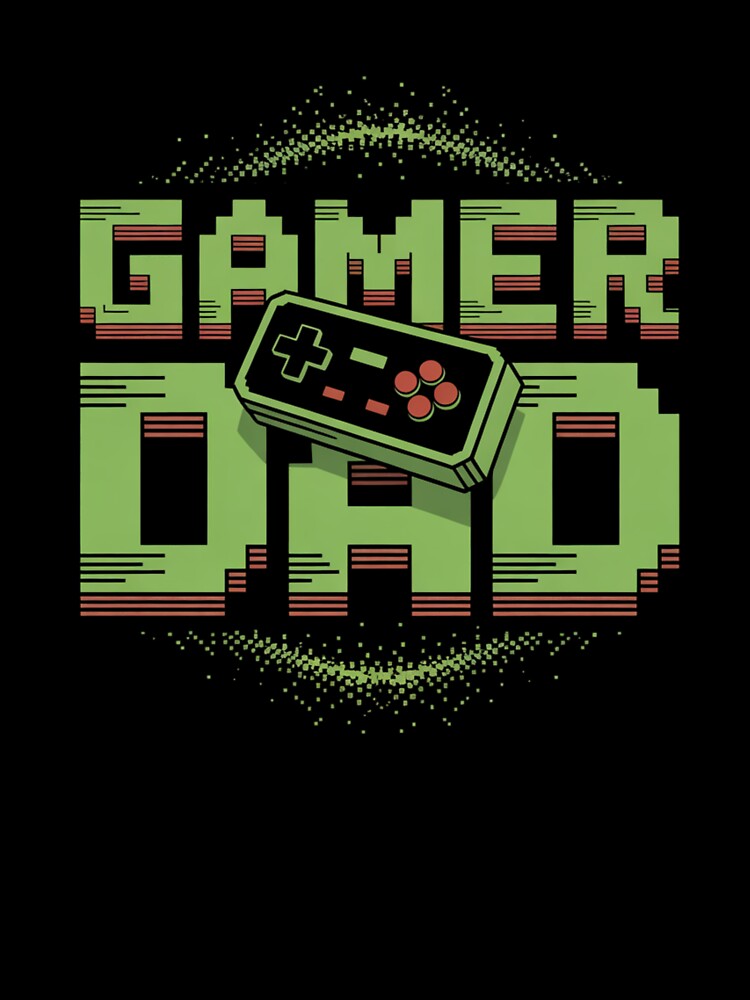 Gamer Dad Retro Pixel Gaming Controller Shirt by Goodthreadz