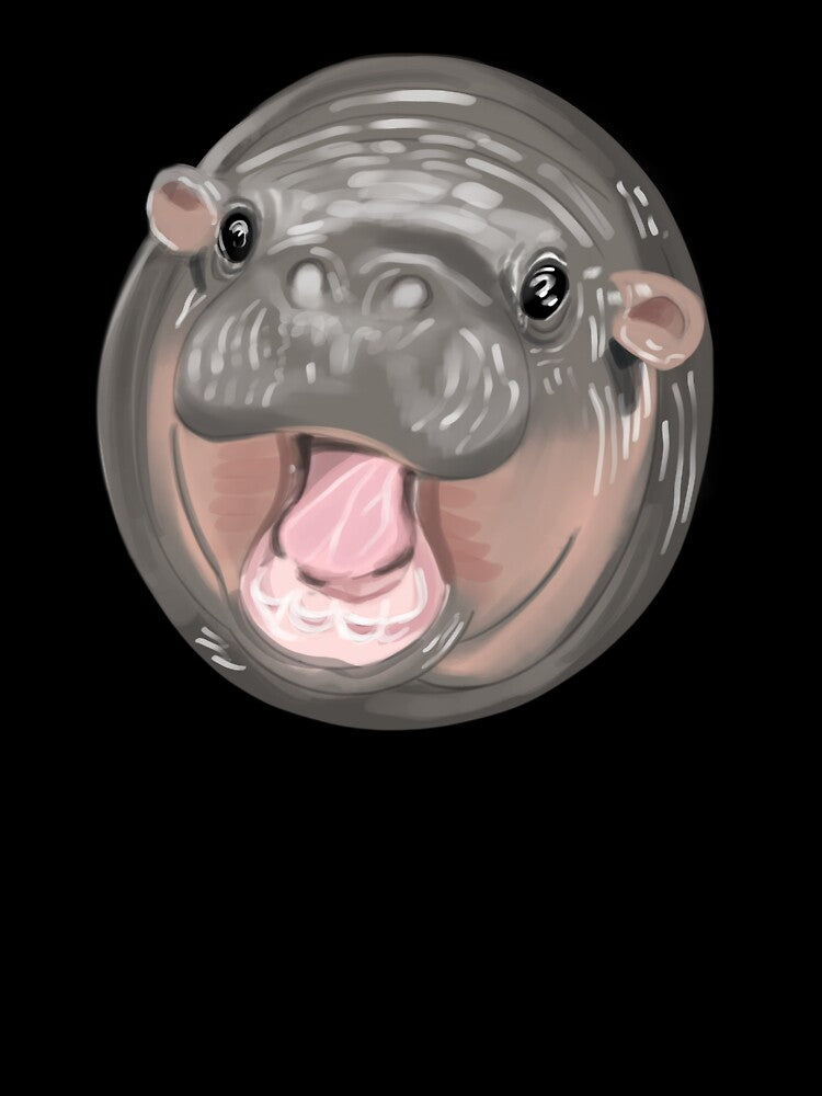 Cute Moo Deng Pygmy Hippo Viral Sensation by SpiritedArtwork