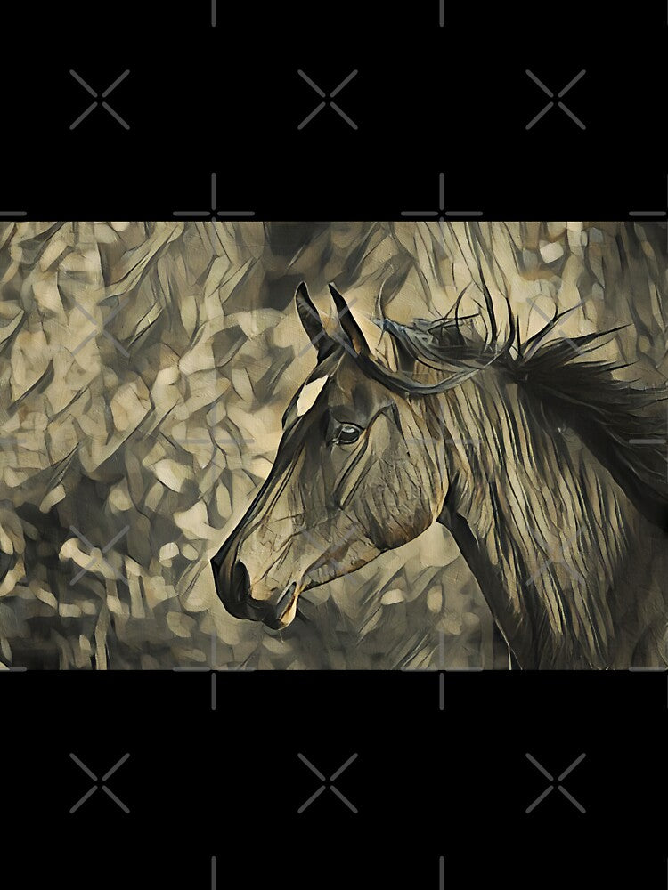 Portrait of a thoroughbred horse – monochrome mood by NickoPrints