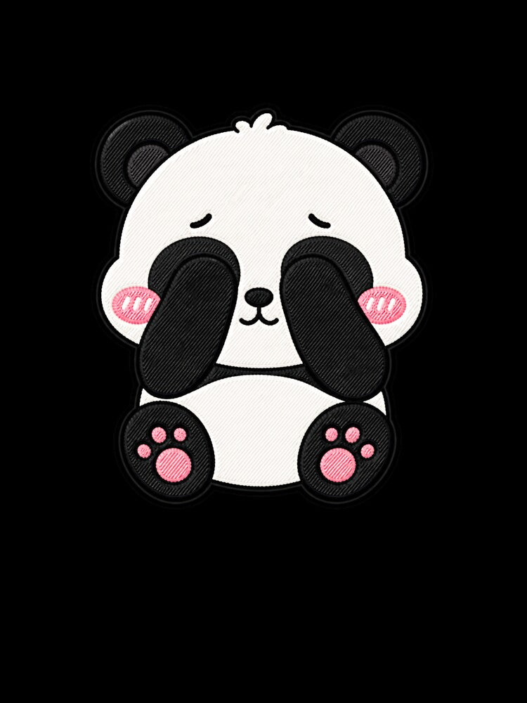 Shy Panda Kawaii Cute Blushing Panda Cartoon Sticker by ColorSplash123