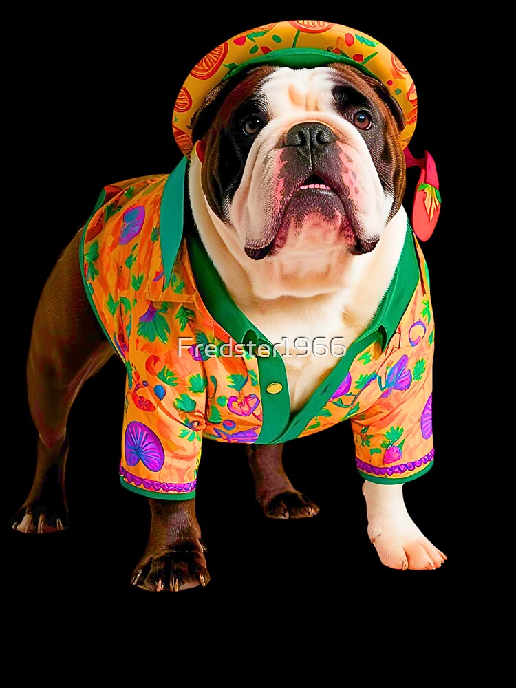 Cute and Groovy 1970s English Bulldog – Love, Peace & Retro Vibes by Fredster1966