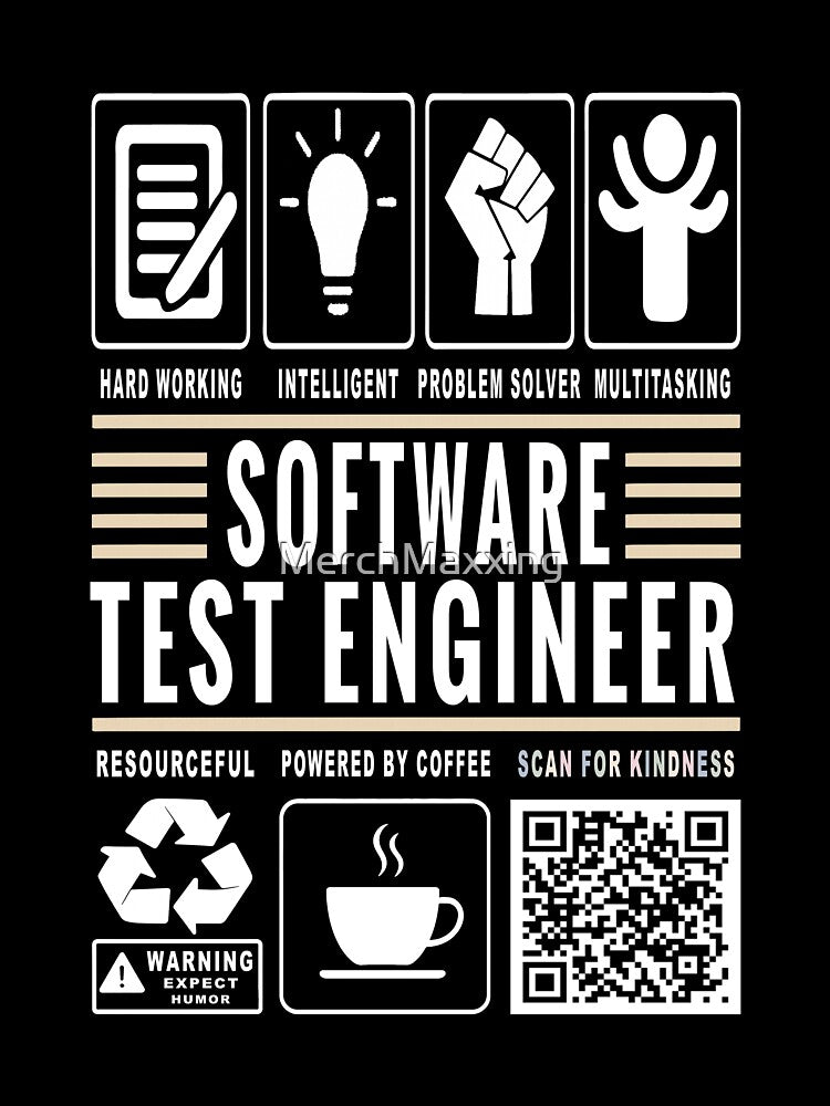 Funny Software Test Engineer Job Description Icons QR Code by MerchMaxxing
