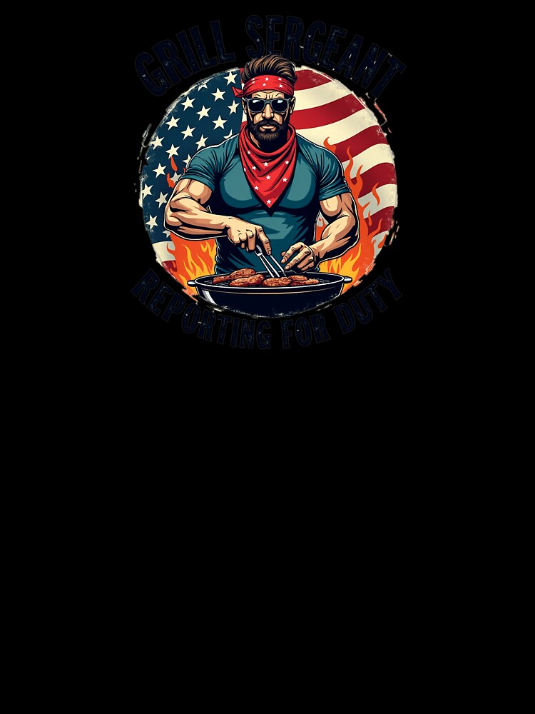 Funny 4th of July Shirt – Grill Sergeant BBQ Patriotic T-Shirt by SNW-Collective
