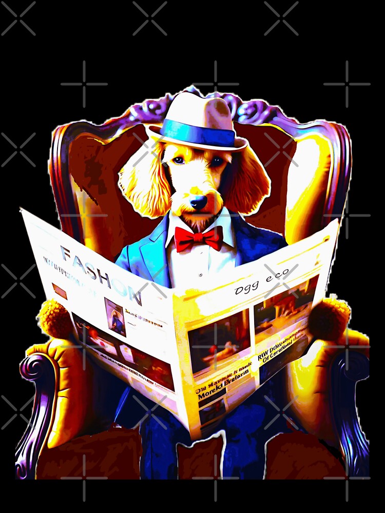 Dog reads newspaper by Creative Visualize