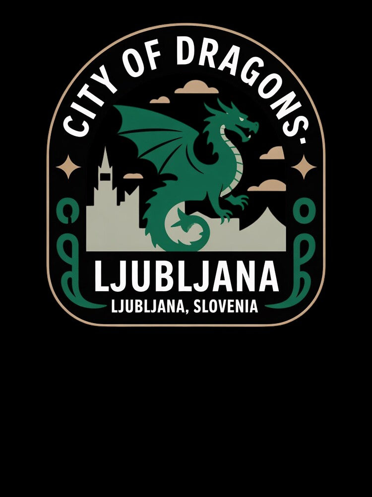 City of Dragons – Ljubljana Slovenia Vintage Sticker by Timeless Design