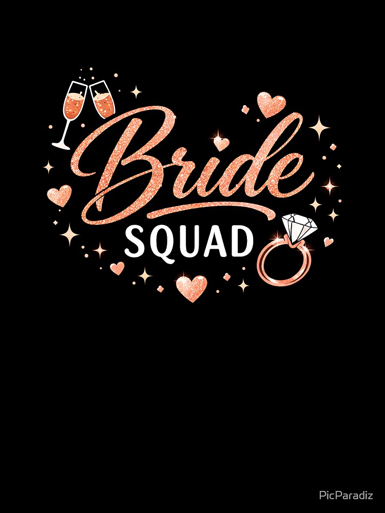 Rose gold glitter hen party design by PicParadiz