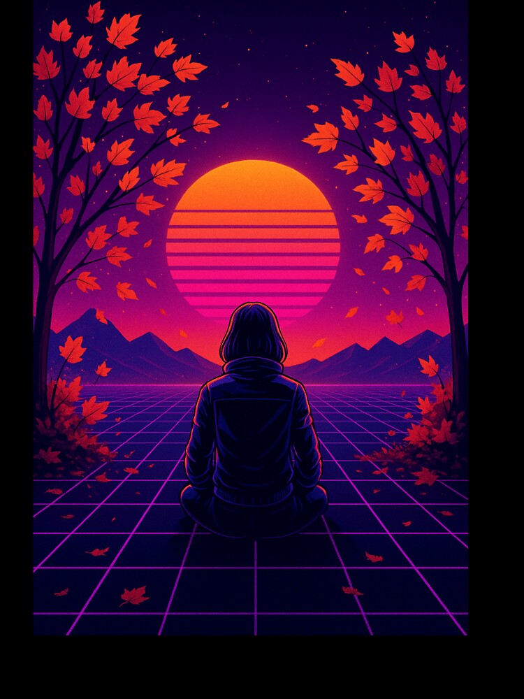 Neon Autumn Dreams – Cyber Vaporwave Sunset by kamisclothes