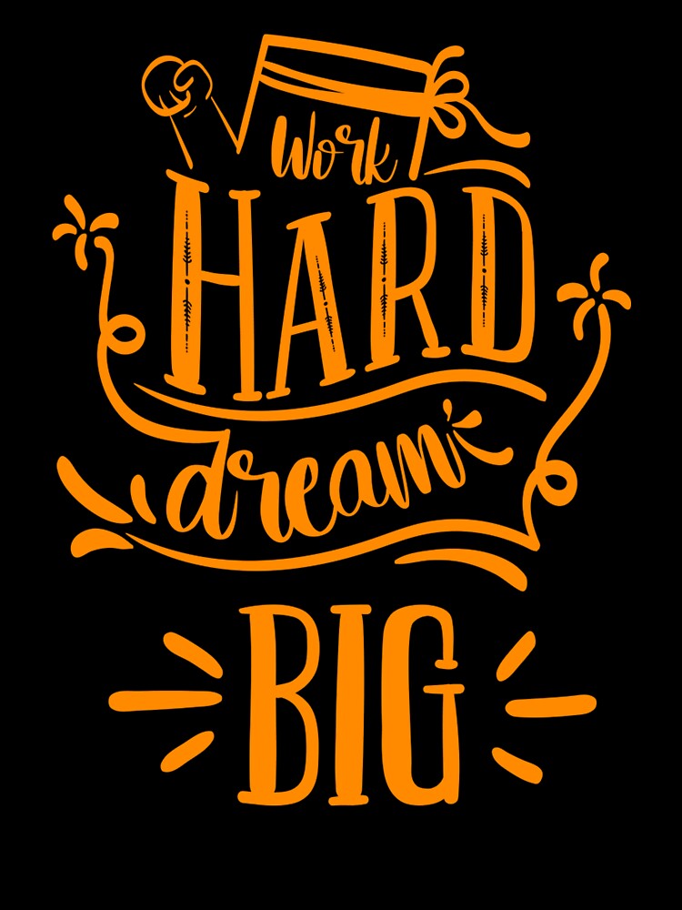 Work Hard Dream Big Motivational Quote by Open Canvas