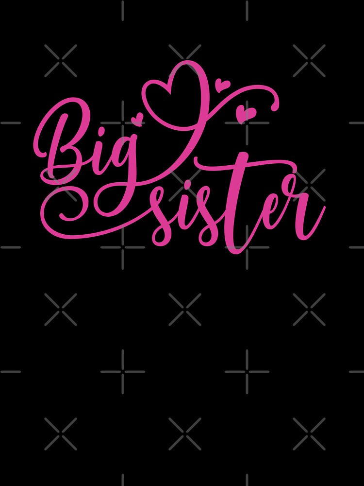 Big Sister Script Typography with Cute Hearts – for Sisters by Rhu Creations