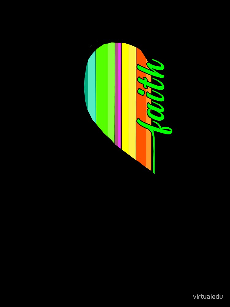 Faith in green with half colorful heart by virtualedu