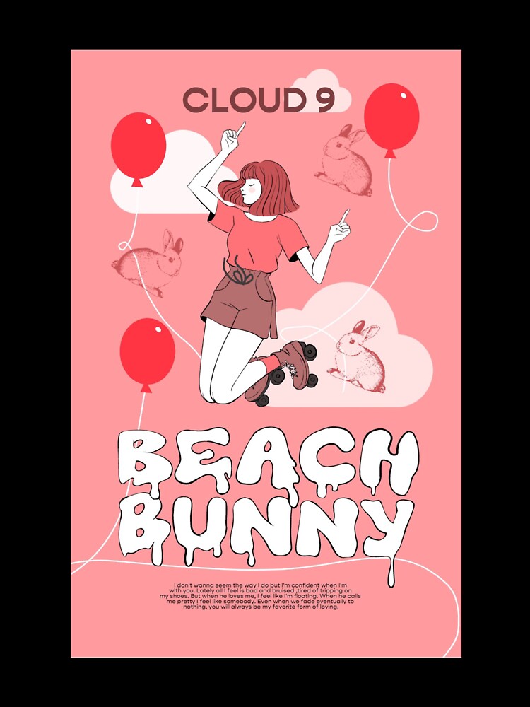 Beach Bunny Cloud 9 Pink Poster by Nics-designs