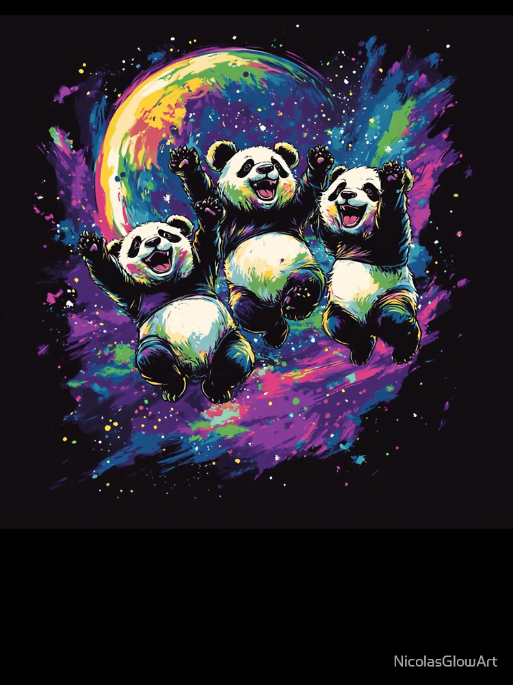 Group Of Panda and Moon by NicolasGlowArt