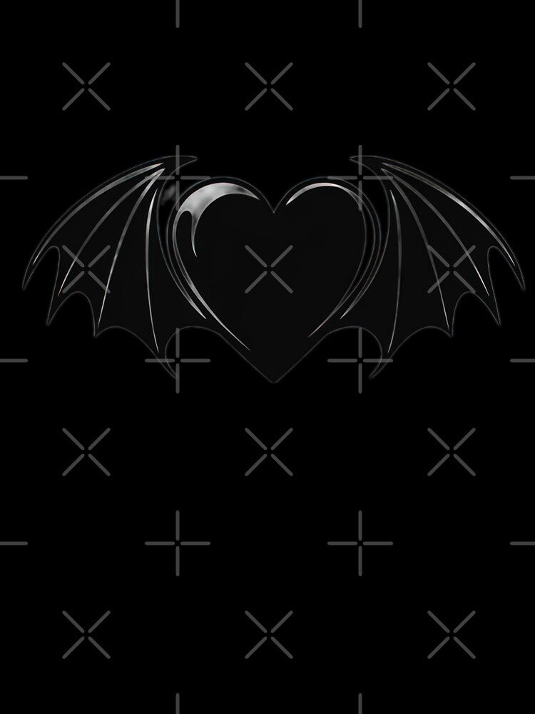 Valentines Day black heart with bat wings,Valentine heart,valentine art,valentine design by Expressions-Sel