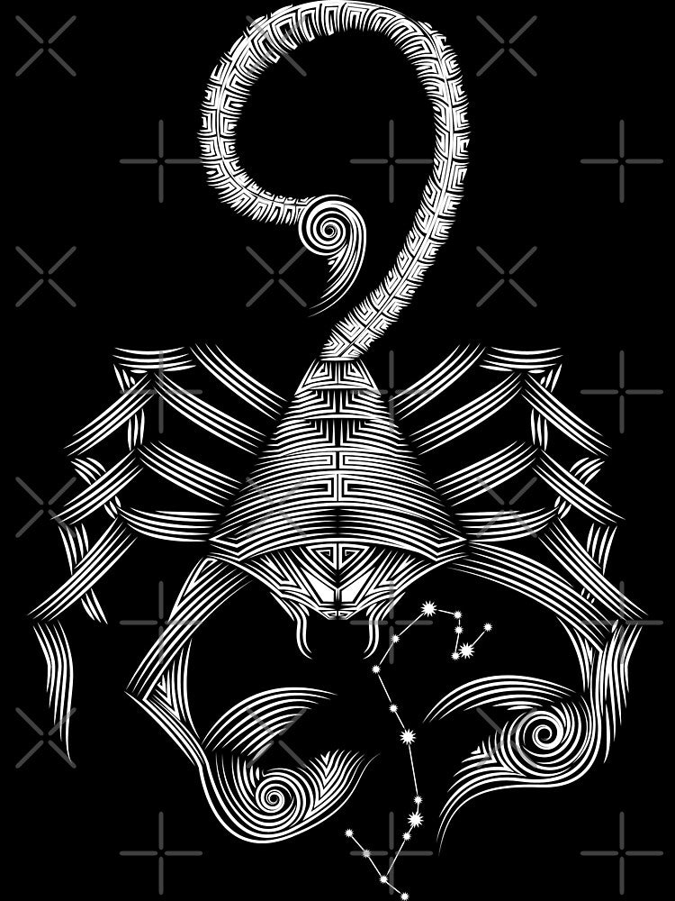 Scorpio Zodiac Constellation White Minimalist Art by JAMerArc