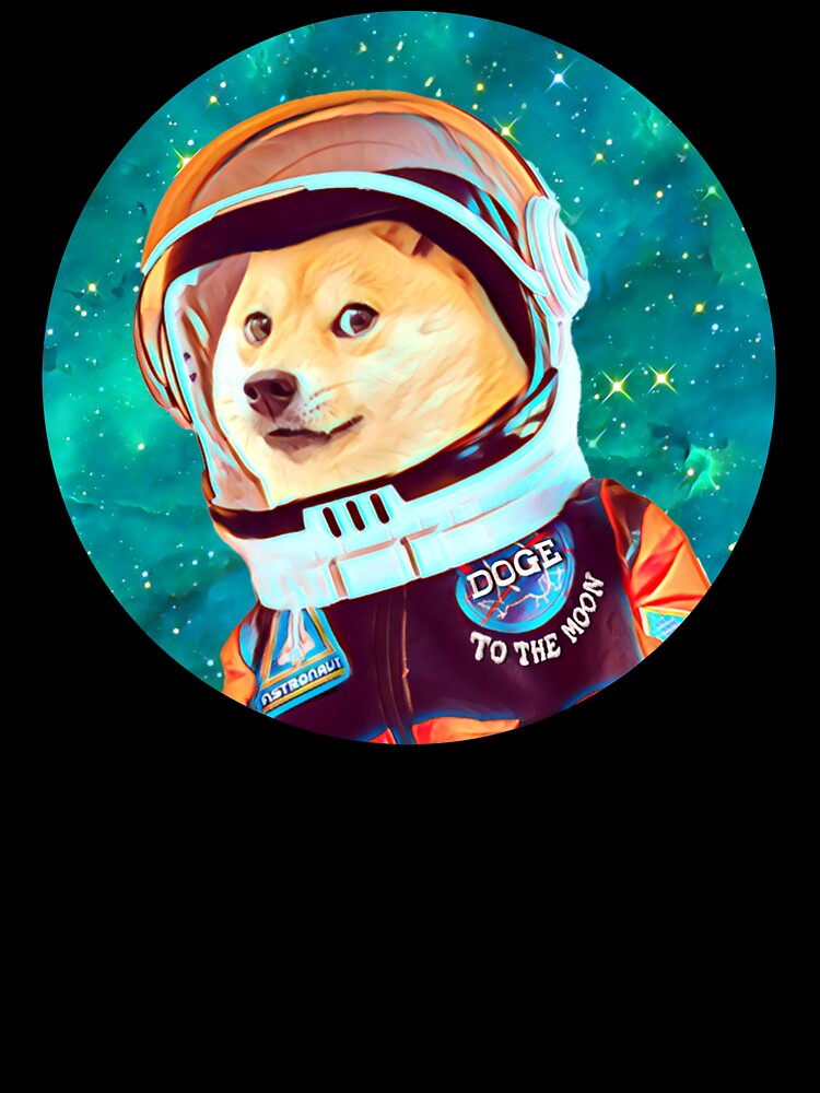 To the Moon Doge Astronaut: Crypto Dogecoin Shiba Inu Meme by Mochi-Merch