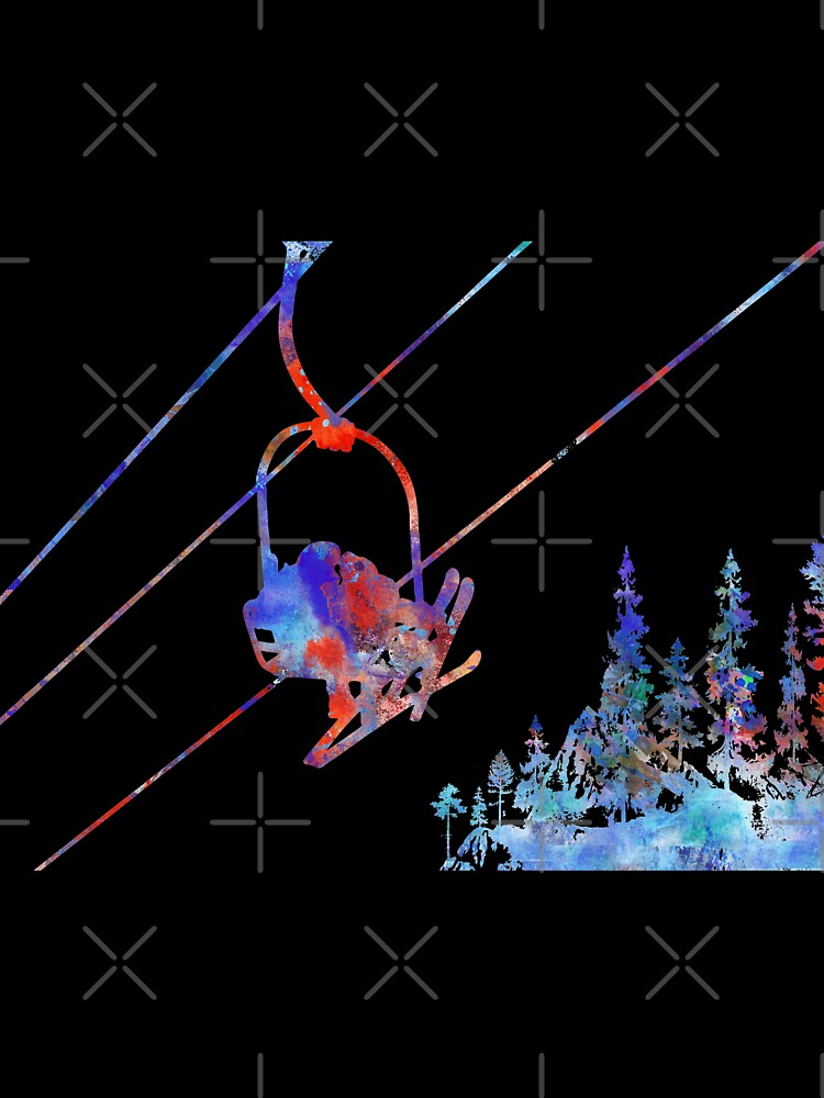 Couple ski lift, couple, ski sport, ski by Rosaliartbook
