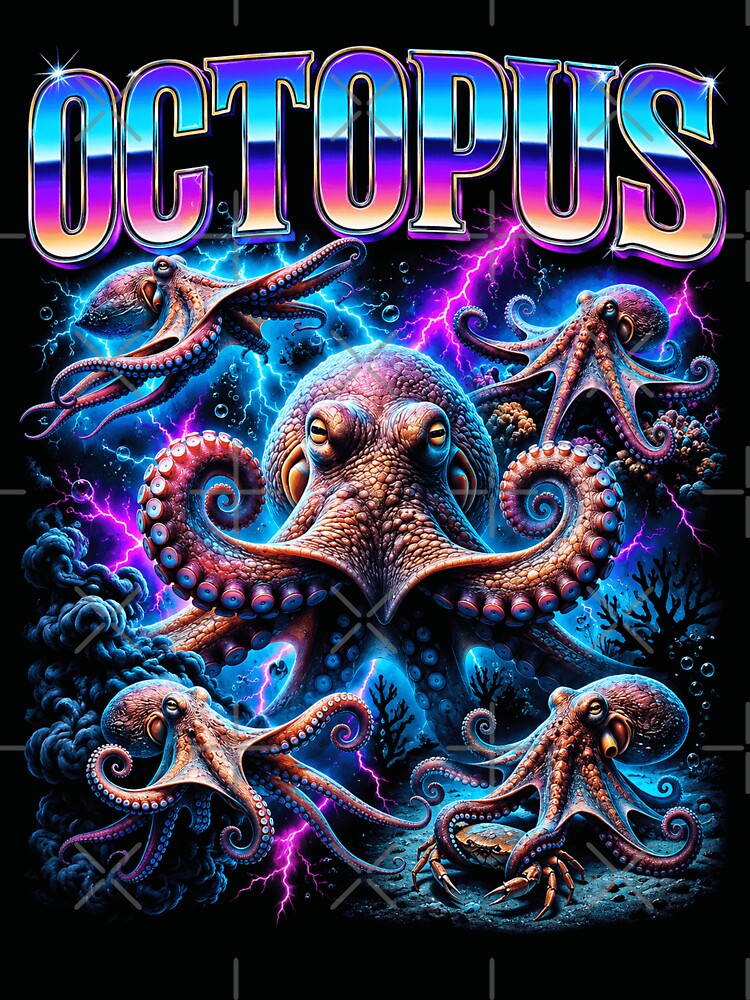 Octopus Deep Sea Wildlife Collage by OceanBandwear