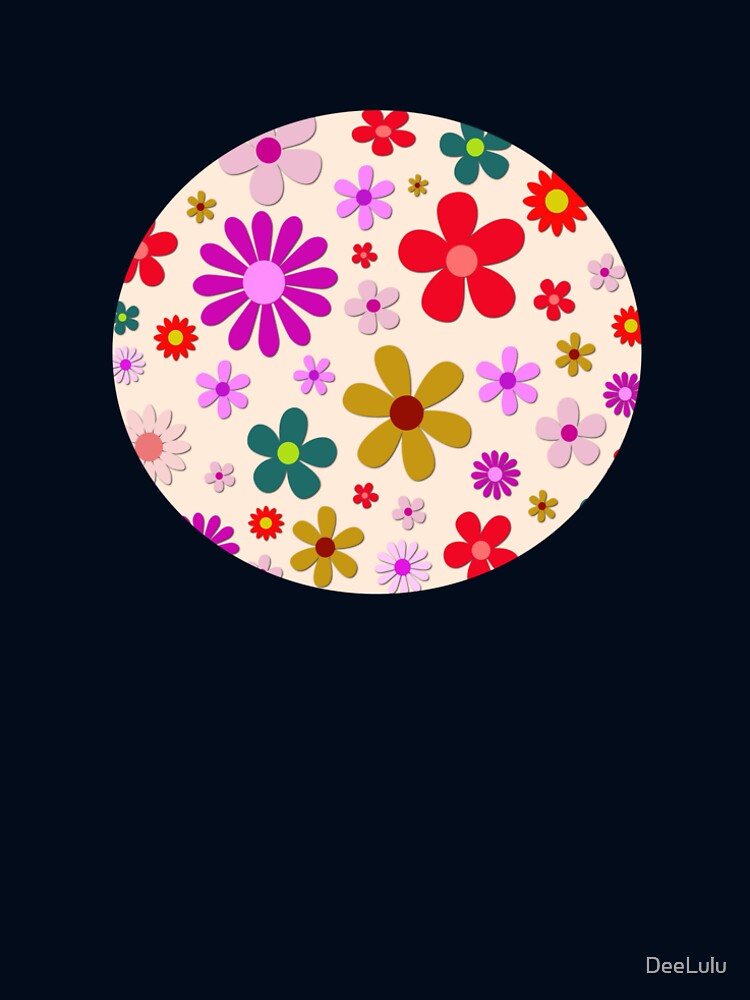 Scattered Retro Flower Power Blooms - Happy and Groovy Abstract Floral Design by DeeLulu