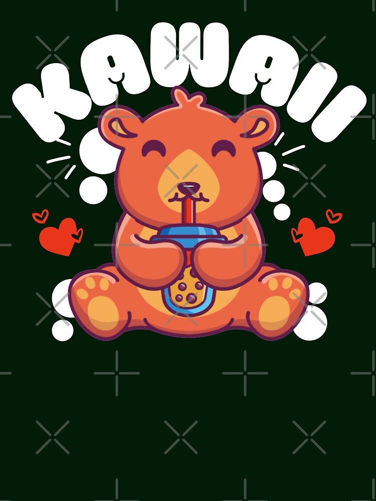 Kawaii bear drinking boba by FurioInc