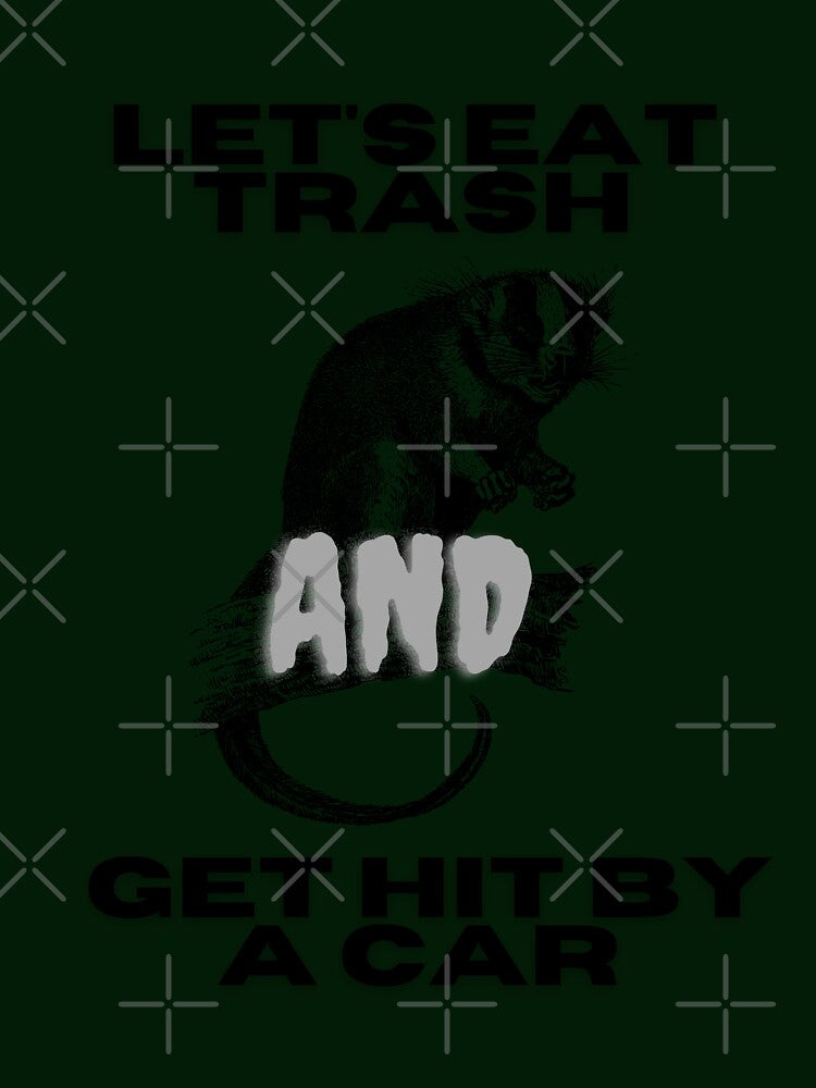 Opossum Let's Eat Trash and Get Hit By A Car by clipartees