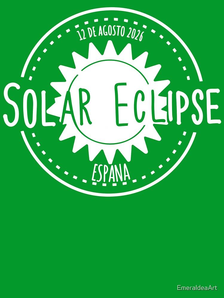 Espana 12 de agosto 2026 Solar Eclipse white color design by EmeraldeaArt