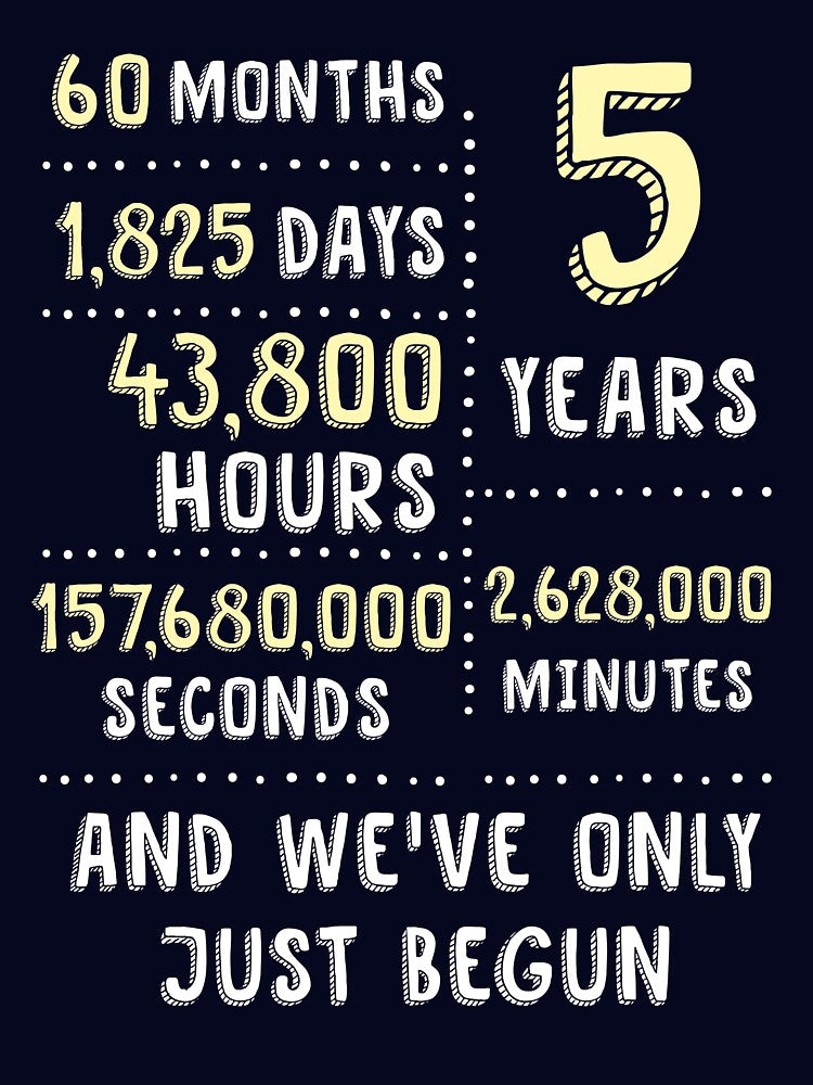 Five Years And We've Only Just Begun Matching T-shirts, Phone Cases And Other Gifts by MemWear