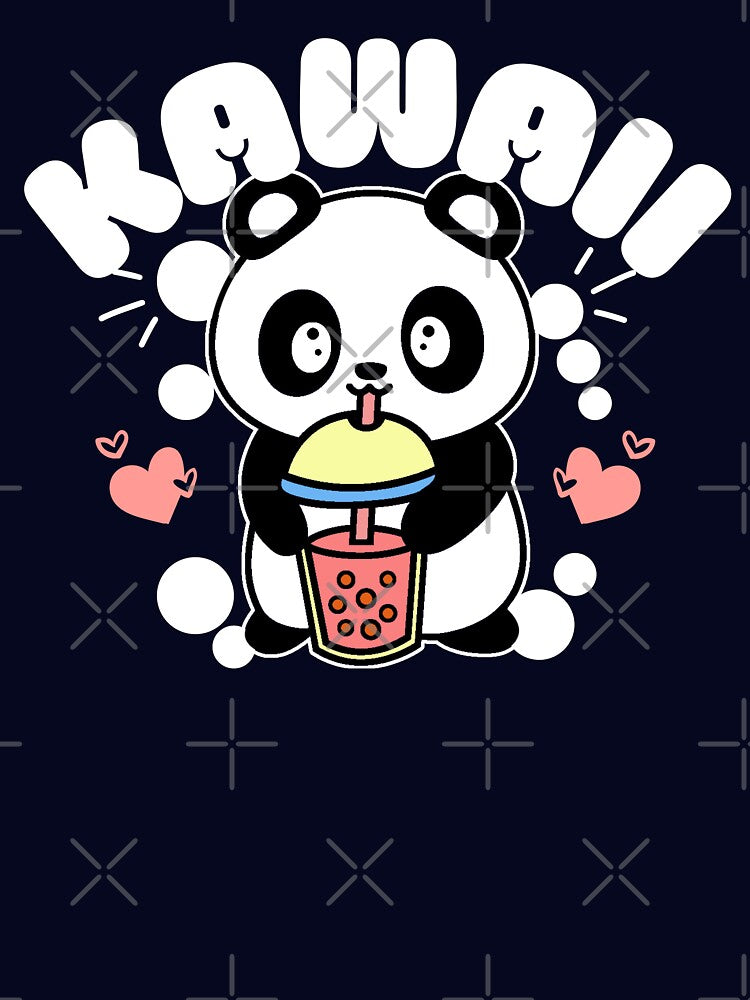Kawaii panda drinking boba by FurioInc