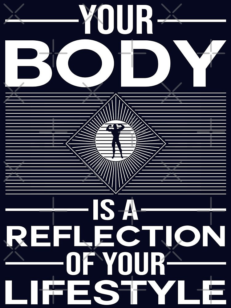 Inspirational Fitness quote - Body is a Reflection by Designhub1000