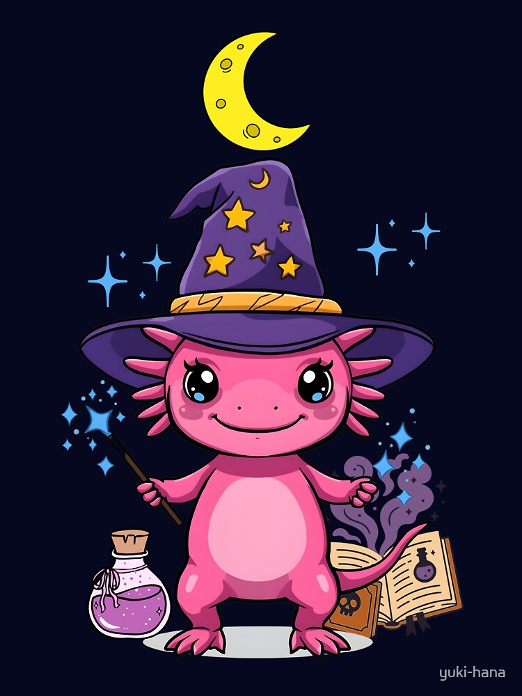 Cute Axolotl Wizard by yuki-hana