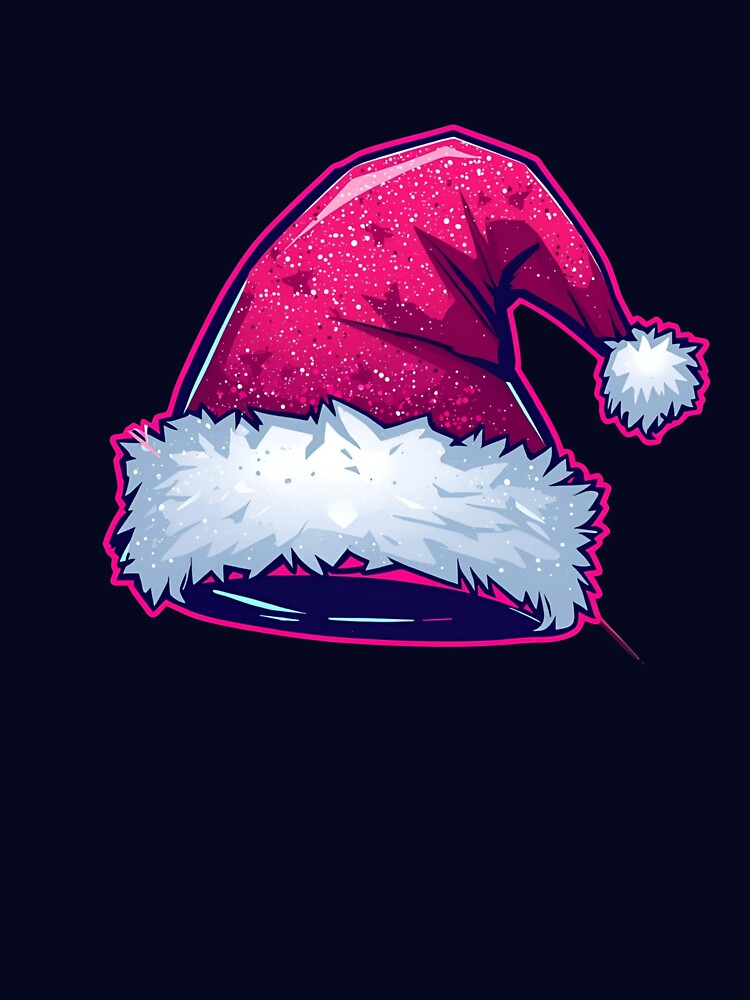 Vibrant Pink Santa Hat With Fur Trim, Sparkle Glow, Festive Holiday Accessory for Stock Media by KanDa-Shop