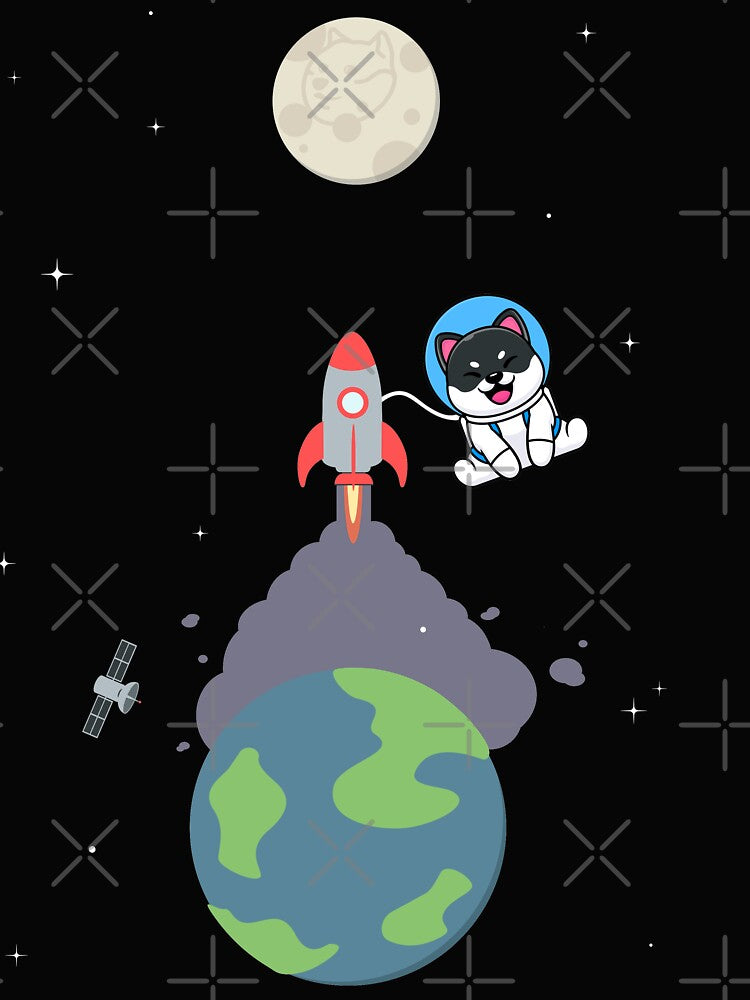 Shiba Astronaut: DOGE to the MOON! (Kuro Doge) by k0s4m3