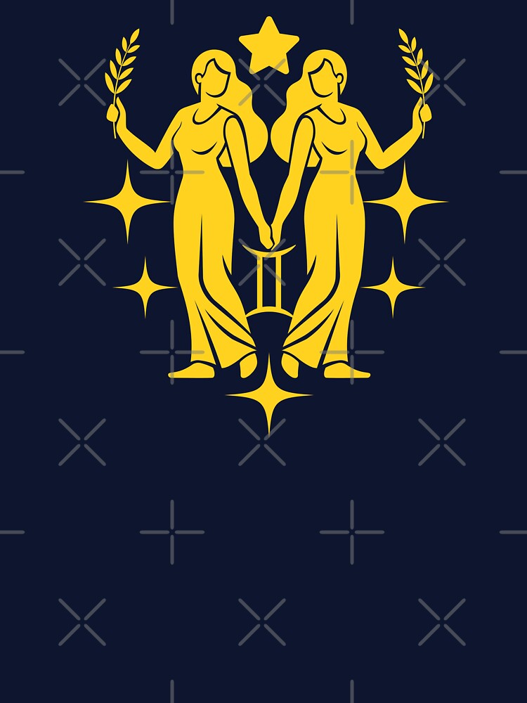 Gemini Zodiac Constellation Golden Starlight Celestial Art by Niji Hibana