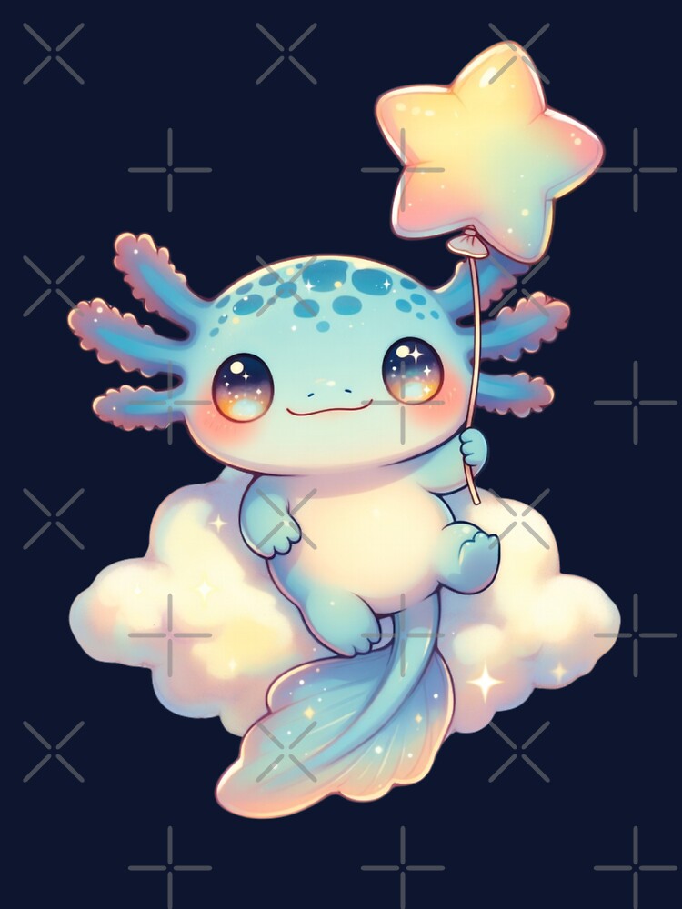 Kawaii Baby Axolotl Cloud Magic Star Balloon Cute Animal by GrumpySableye