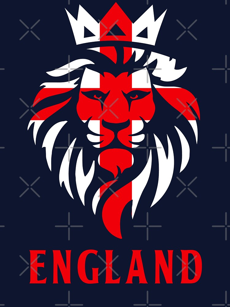 Patriotic England Football Crown Lion Head Flag by el-em-cee