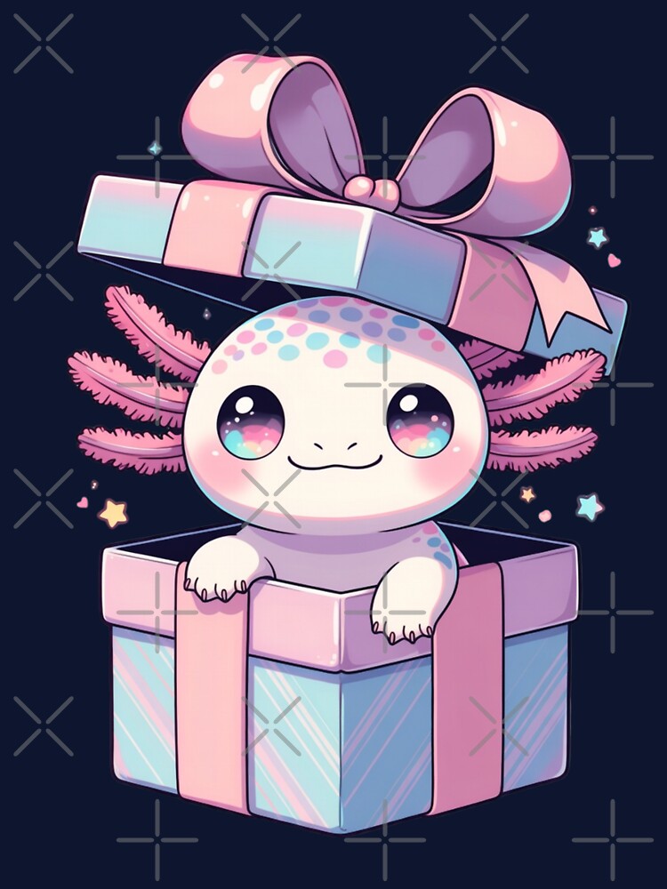 Sweet Axolotl in Colorful Gift Box by GrumpySableye