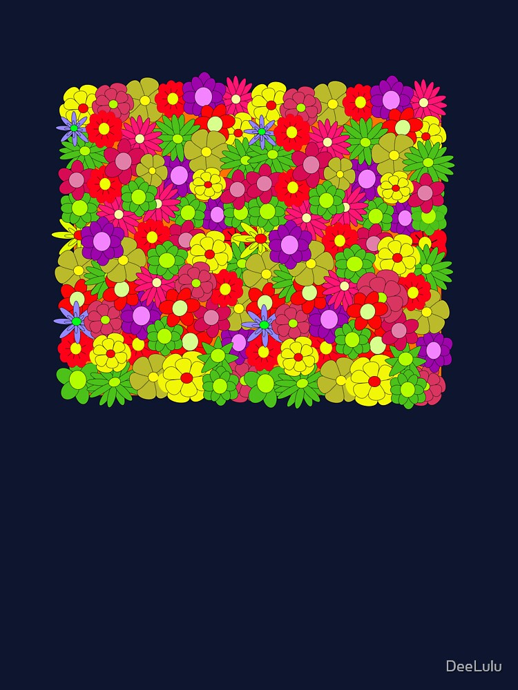 Retro 70s Flower Power Pattern – Groovy Colorful Floral Art by DeeLulu