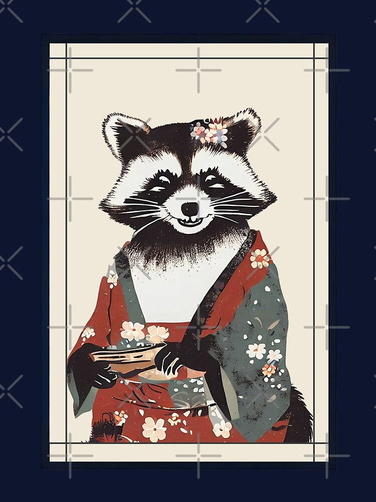 Raccoon wear kimono japanese vintage by goodday Japan