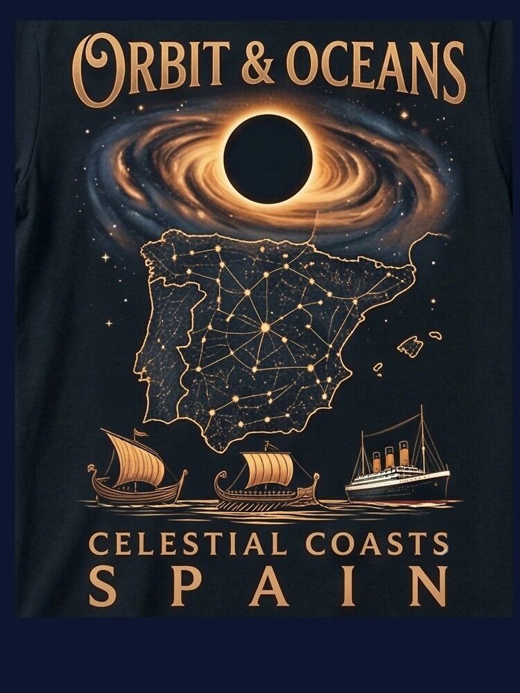 Orbit & Oceans Celestial Coasts Spain Solar Eclipse Vintage Teege Tee by DreamDesigner01