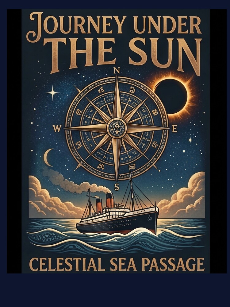 Journey Under The Sun Celestial Sea Passage Vintage Eclipse Tee by DreamDesigner01