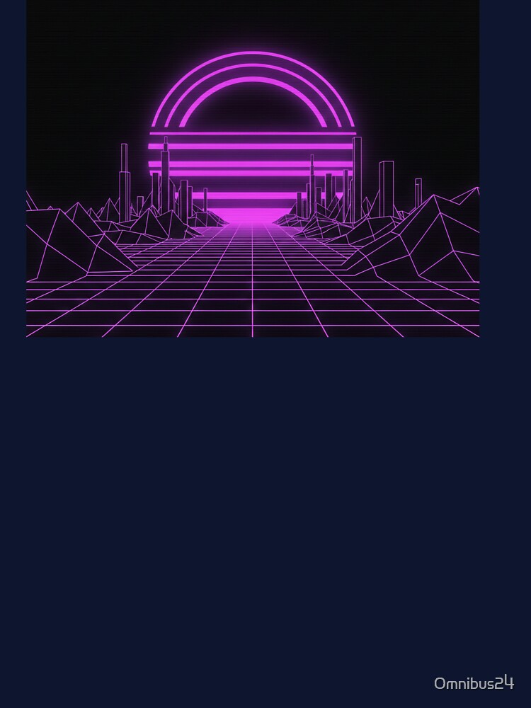 Synthwave Neon Sun Retro Future Grid Gaming Aesthetic by Omnibus24