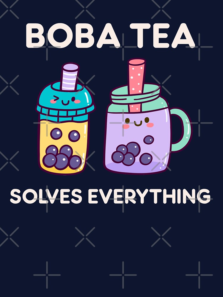 Boba Tea Solves Everything Bubble Kawaii Cute Tapioca Pearl by gkao